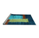 Sideview of Machine Washable Abstract Light Blue Contemporary Rug, wshcon1515lblu