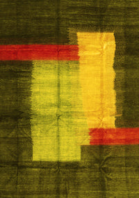 Abstract Yellow Contemporary Rug, con1515yw