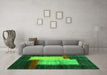 Machine Washable Abstract Green Contemporary Area Rugs in a Living Room,, wshcon1515grn