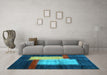 Machine Washable Abstract Light Blue Contemporary Rug in a Living Room, wshcon1515lblu