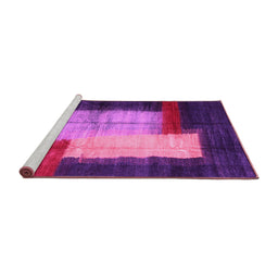 Sideview of Machine Washable Abstract Pink Contemporary Rug, wshcon1515pnk