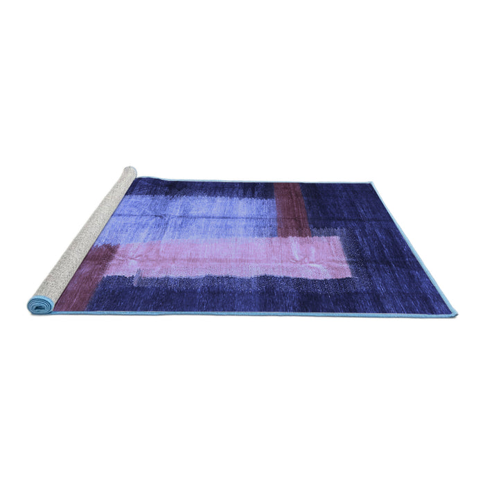 Sideview of Machine Washable Abstract Blue Contemporary Rug, wshcon1515blu