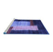 Sideview of Machine Washable Abstract Blue Contemporary Rug, wshcon1515blu