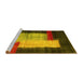 Sideview of Machine Washable Abstract Yellow Contemporary Rug, wshcon1515yw