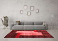 Machine Washable Abstract Red Contemporary Rug, wshcon1515red