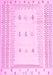 Machine Washable Solid Pink Modern Rug, wshcon1516pnk