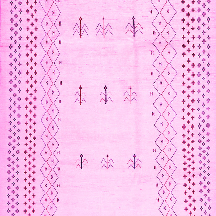 Machine Washable Solid Pink Modern Rug, wshcon1516pnk
