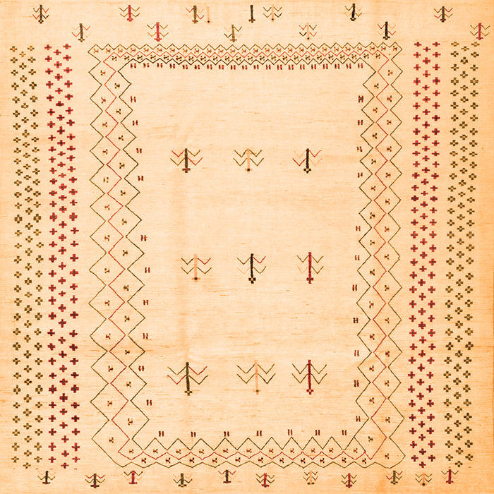 Serging Thickness of Solid Orange Modern Rug, con1516org