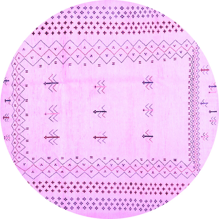 Round Solid Purple Modern Rug, con1516pur