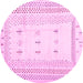 Round Solid Pink Modern Rug, con1516pnk