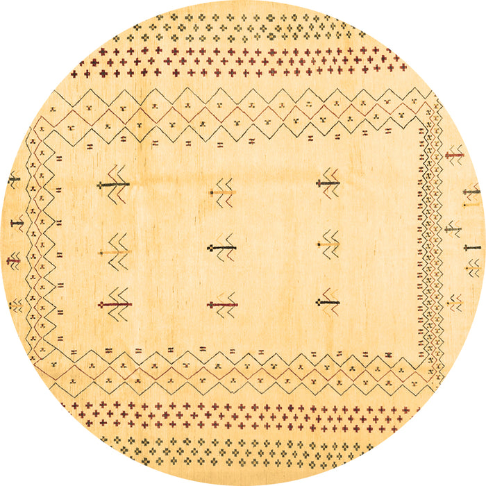 Round Solid Brown Modern Rug, con1516brn