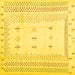 Square Machine Washable Solid Yellow Modern Rug, wshcon1516yw