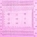 Square Machine Washable Solid Pink Modern Rug, wshcon1516pnk
