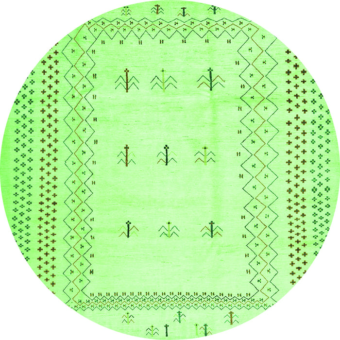 Square Solid Green Modern Rug, con1516grn
