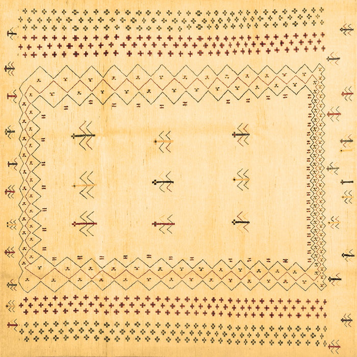 Square Solid Brown Modern Rug, con1516brn