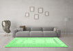 Machine Washable Solid Emerald Green Modern Area Rugs in a Living Room,, wshcon1516emgrn