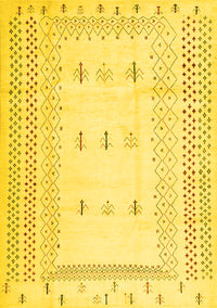 Solid Yellow Modern Rug, con1516yw