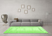Machine Washable Solid Green Modern Area Rugs in a Living Room,, wshcon1516grn