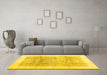 Machine Washable Solid Yellow Modern Rug in a Living Room, wshcon1517yw