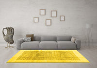 Machine Washable Solid Yellow Modern Rug, wshcon1517yw