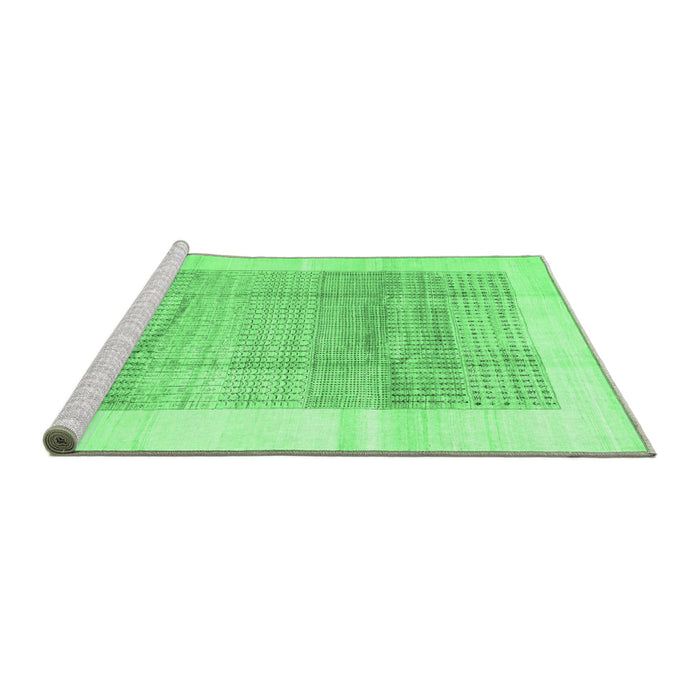 Sideview of Machine Washable Solid Emerald Green Modern Area Rugs, wshcon1517emgrn
