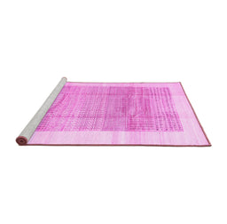 Sideview of Machine Washable Solid Pink Modern Rug, wshcon1517pnk