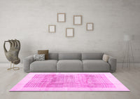 Machine Washable Solid Pink Modern Rug, wshcon1517pnk