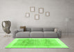 Machine Washable Solid Green Modern Area Rugs in a Living Room,, wshcon1517grn