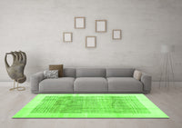 Machine Washable Solid Green Modern Rug, wshcon1517grn