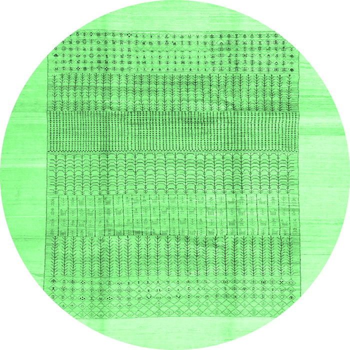 Round Solid Emerald Green Modern Rug, con1517emgrn