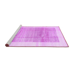 Sideview of Machine Washable Solid Purple Modern Area Rugs, wshcon1517pur