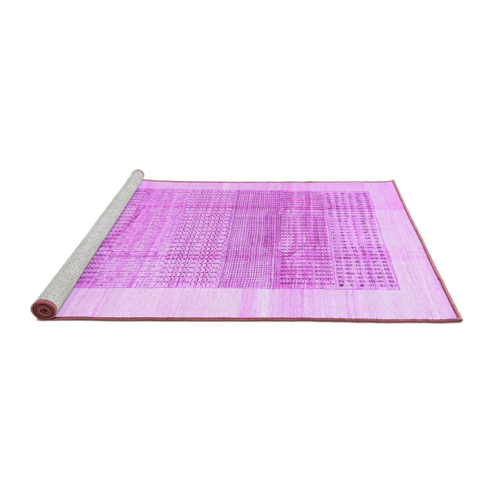 Sideview of Machine Washable Solid Purple Modern Area Rugs, wshcon1517pur