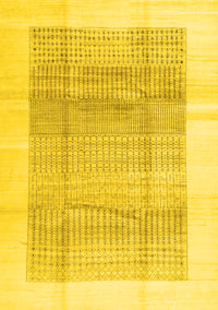 Solid Yellow Modern Rug, con1517yw