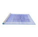 Sideview of Machine Washable Solid Blue Modern Rug, wshcon1517blu