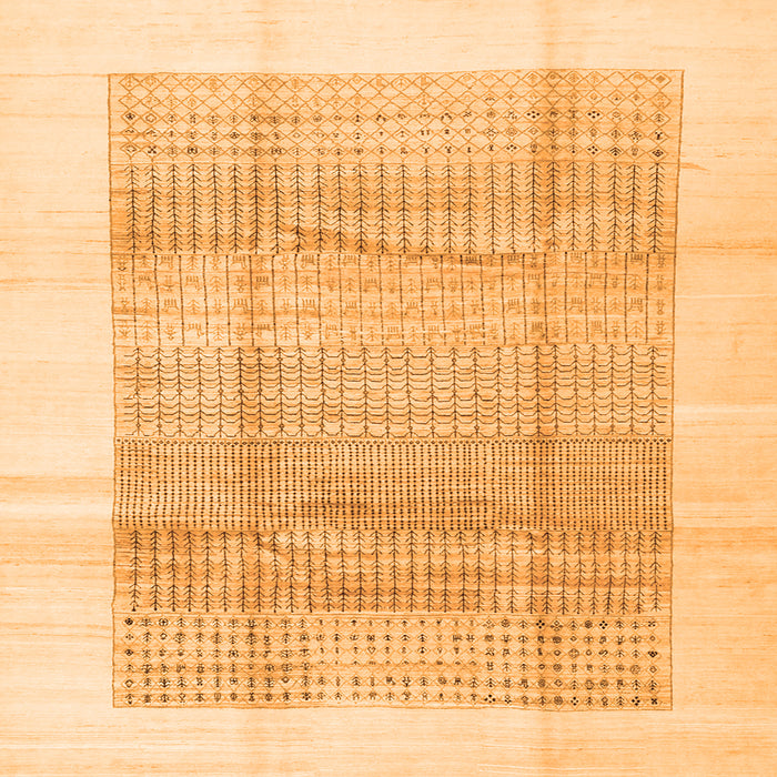 Round Machine Washable Solid Orange Modern Area Rugs, wshcon1517org