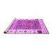 Sideview of Machine Washable Abstract Purple Contemporary Area Rugs, wshcon1518pur