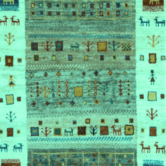 Abstract Turquoise Contemporary Rug, con1518turq