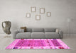 Machine Washable Abstract Pink Contemporary Rug in a Living Room, wshcon1518pnk