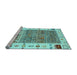 Sideview of Machine Washable Abstract Light Blue Contemporary Rug, wshcon1518lblu