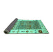 Sideview of Abstract Turquoise Contemporary Rug, con1518turq