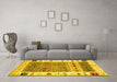 Machine Washable Abstract Yellow Contemporary Rug in a Living Room, wshcon1518yw