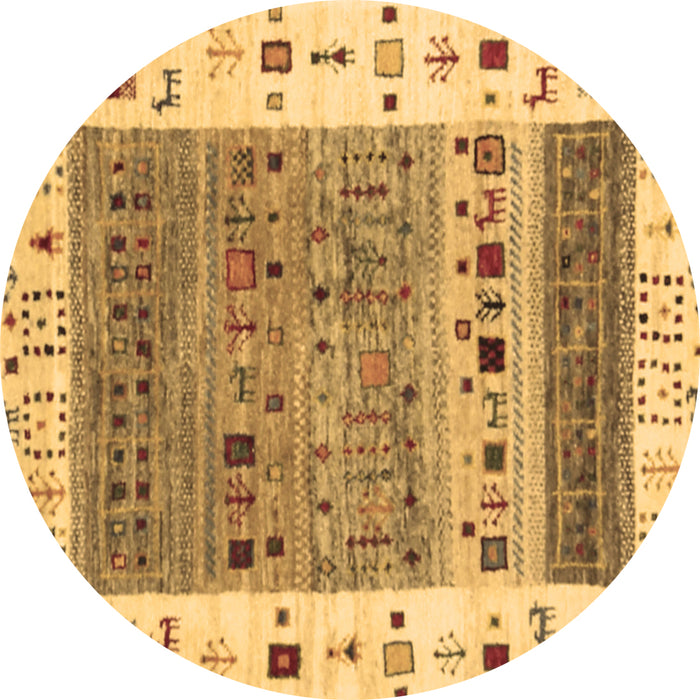 Round Machine Washable Abstract Brown Contemporary Rug, wshcon1518brn