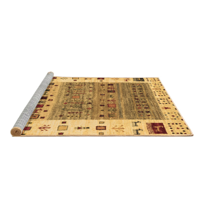 Sideview of Machine Washable Abstract Brown Contemporary Rug, wshcon1518brn
