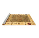 Sideview of Machine Washable Abstract Brown Contemporary Rug, wshcon1518brn