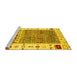 Sideview of Machine Washable Abstract Yellow Contemporary Rug, wshcon1518yw