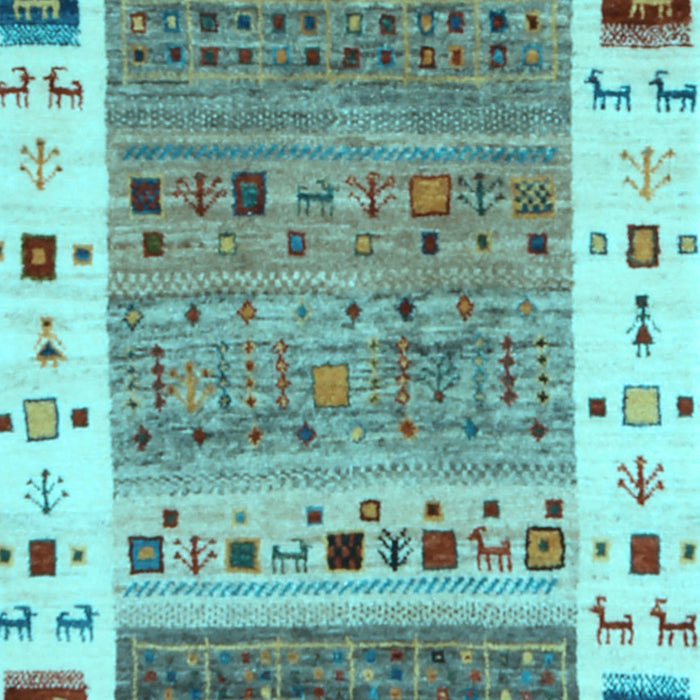 Machine Washable Abstract Light Blue Contemporary Rug, wshcon1518lblu