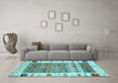 Machine Washable Abstract Light Blue Contemporary Rug in a Living Room, wshcon1518lblu