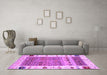 Machine Washable Abstract Purple Contemporary Area Rugs in a Living Room, wshcon1518pur