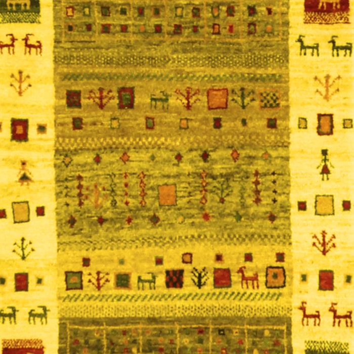 Abstract Yellow Contemporary Rug, con1518yw