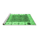 Sideview of Machine Washable Abstract Emerald Green Contemporary Area Rugs, wshcon1518emgrn